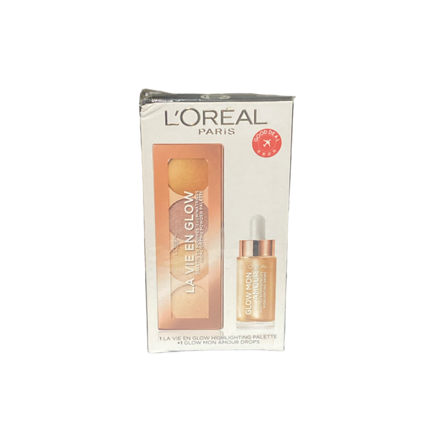 L'Oreal Paris la Vie en Glow Palette + Glow Mon Amour Drops Travel Set