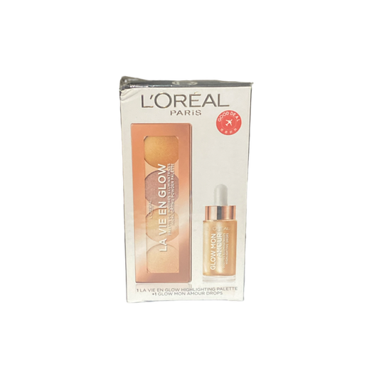 L'Oreal Paris la Vie en Glow Palette + Glow Mon Amour Drops Travel Set