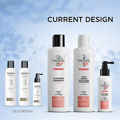 NIOXIN Hair System Kit for fine colored hair 3: Shampoo 10.1 Fl Oz., Conditioner 10.1 Fl Oz., Treatment 3.38 Fl Oz.