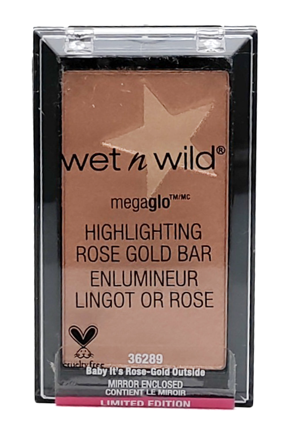 wet n wild MEGAGLOW Limited Edition Highlighting Rose Gold Bar w/ Mirror .22oz