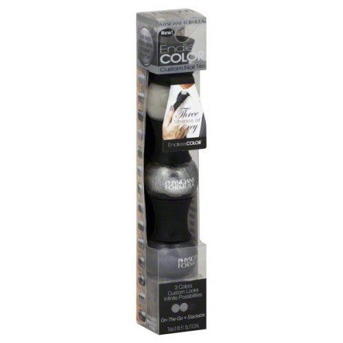 Physicians Formula Endless Color Nail Polish Three Shades of Gray, total .45 Fl Oz.