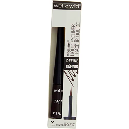 Wet n Wild MEGALINER liquid Eyeliner, 872A Dark Brown .12 fl oz