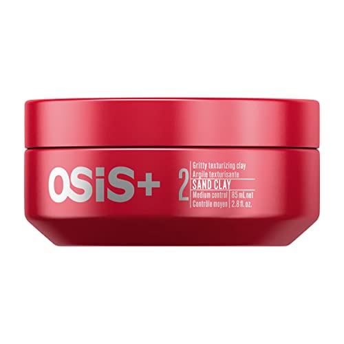 OSiS+ Sand Clay – Gritty Texturizing Clay with a Rough Semi-Matte Finish – Pliable, Moldable Styling Paste with Kaolin for Rugged Looks with a Natural Dry Feel, 2.87 oz