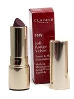 Clarins JOLI ROUGE VELVET Matte & Moisturizing Long Wearing Lipstick, 744v Plum .1oz