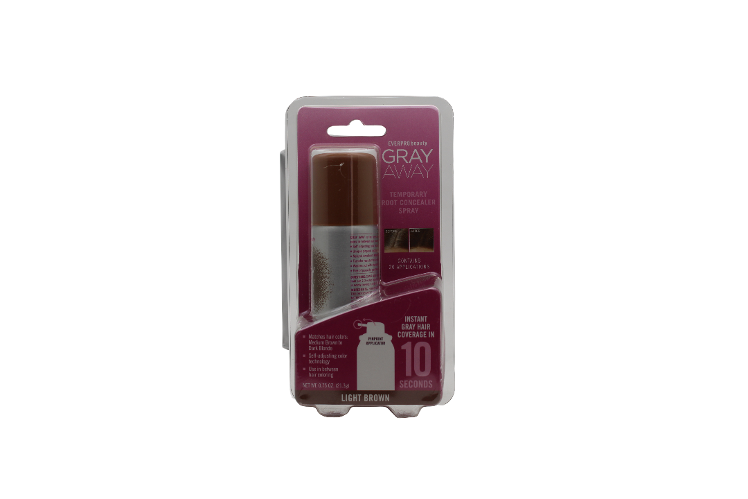 EVERPRObeauty Gray Away Temporary Root Concealer Spray - Light Brown - 20 applications