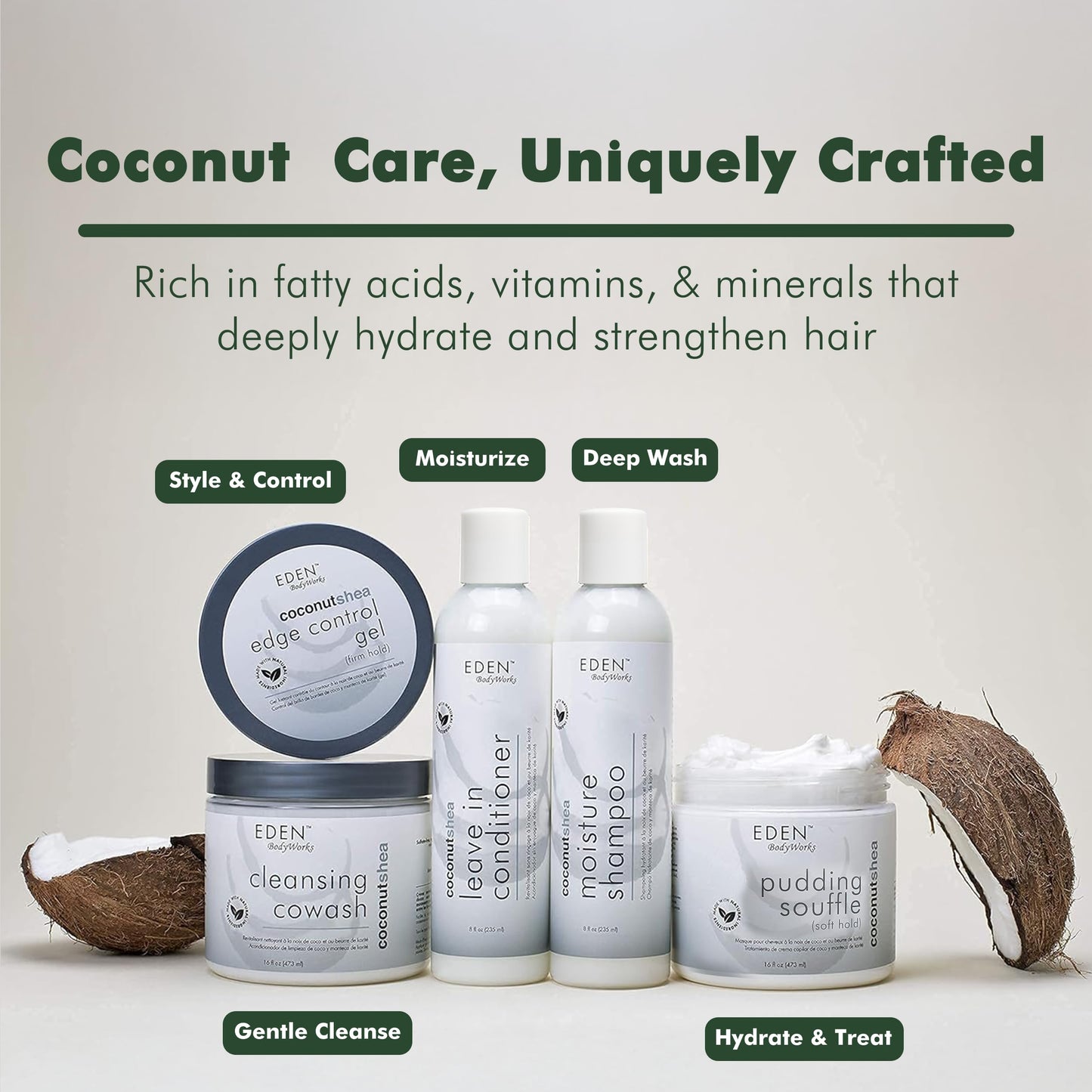 Eden BodyWorks Natural Pudding Soufle Coconut Shea 16 Oz