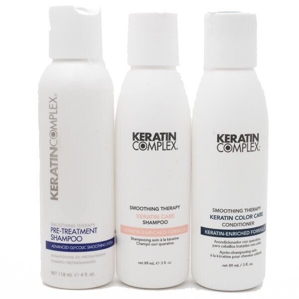 KERATIN COMPLEX Pre Treatment, Shampoo and Conditioner Set 3 fl oz each