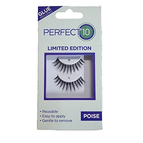 Perfect 10 Instant Lashes Poise: 1 Pair Strip Lashes, Lash Adhesive