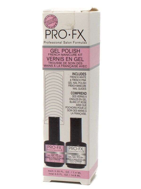 PRO FX Gel Polish French Manicure Kit, White and Pink .25 fl oz each