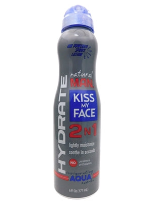 Kiss My Face Natural Man LIGHT MOISTURIZING LOTION Aqua Scent 2 in 1 Moisturize and Smooth 6 fl oz