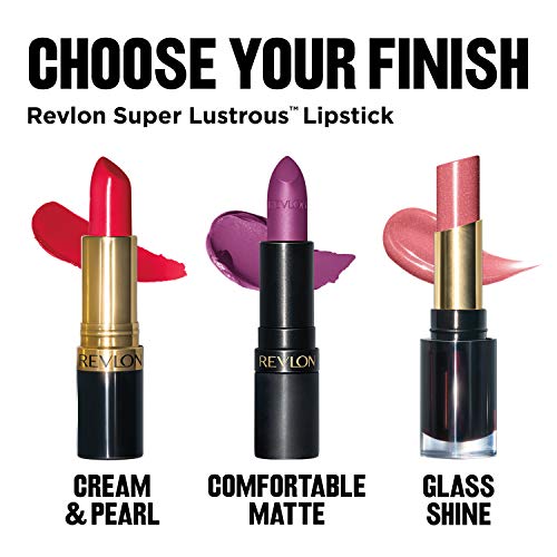REVLON Lipstick, Super Lustrous Glass Shine Lipstick, High Shine Lipcolor with Moisturizing Creamy Formula, Infused with Hyaluronic Acid, Aloe and Rose Quartz