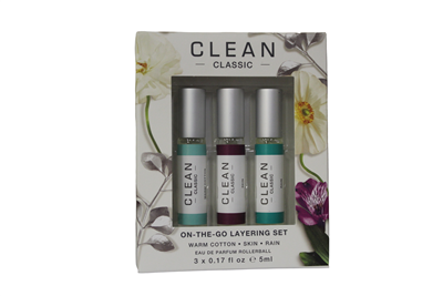 CLEAN -Classic- Eau De Parfum Rollerball Travel Set .17 Oz each