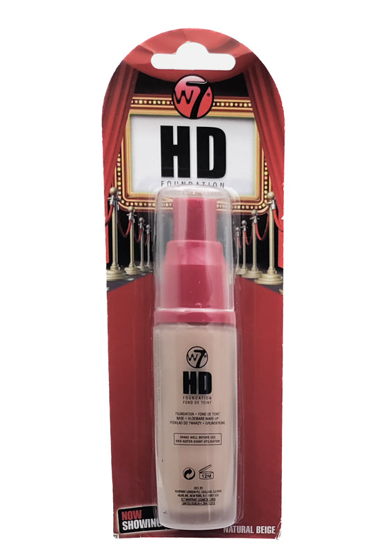 w7 HD FOUNDATION Natural Beige 1 fl oz
