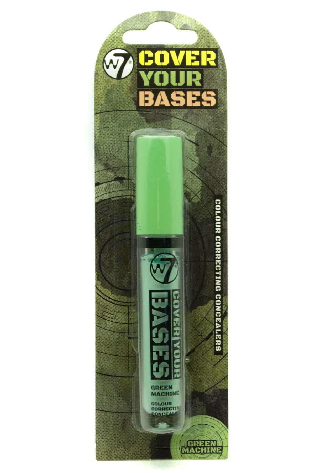w7 COVER YOUR BASES Color Correcting Concealer, Green Machine .17 fl oz