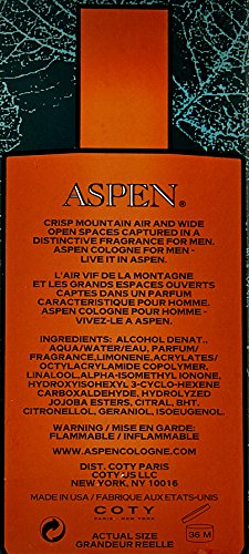 Aspen Cologne Spray by Aspen,4 Oz