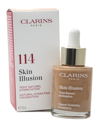 Clarins SKIN ILLUSION Natural Hydrating Foundation, 114 Cappucino, 1 fl oz