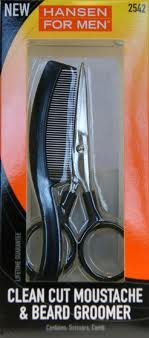 Hansen For Men ~ Clean Cut Moustache & Beard Groomer - Scissors,Comb