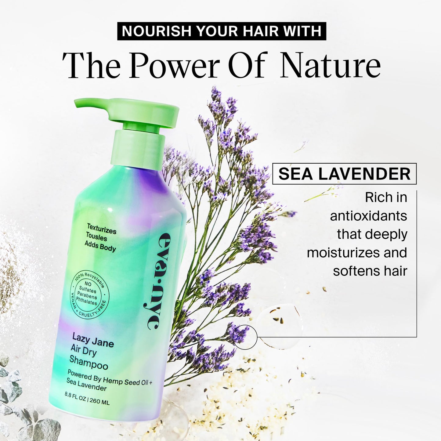 Eva NYC Lazy Jane Air Dry Shampoo, Natural Texture and Frizz Control , 8.8 fl oz