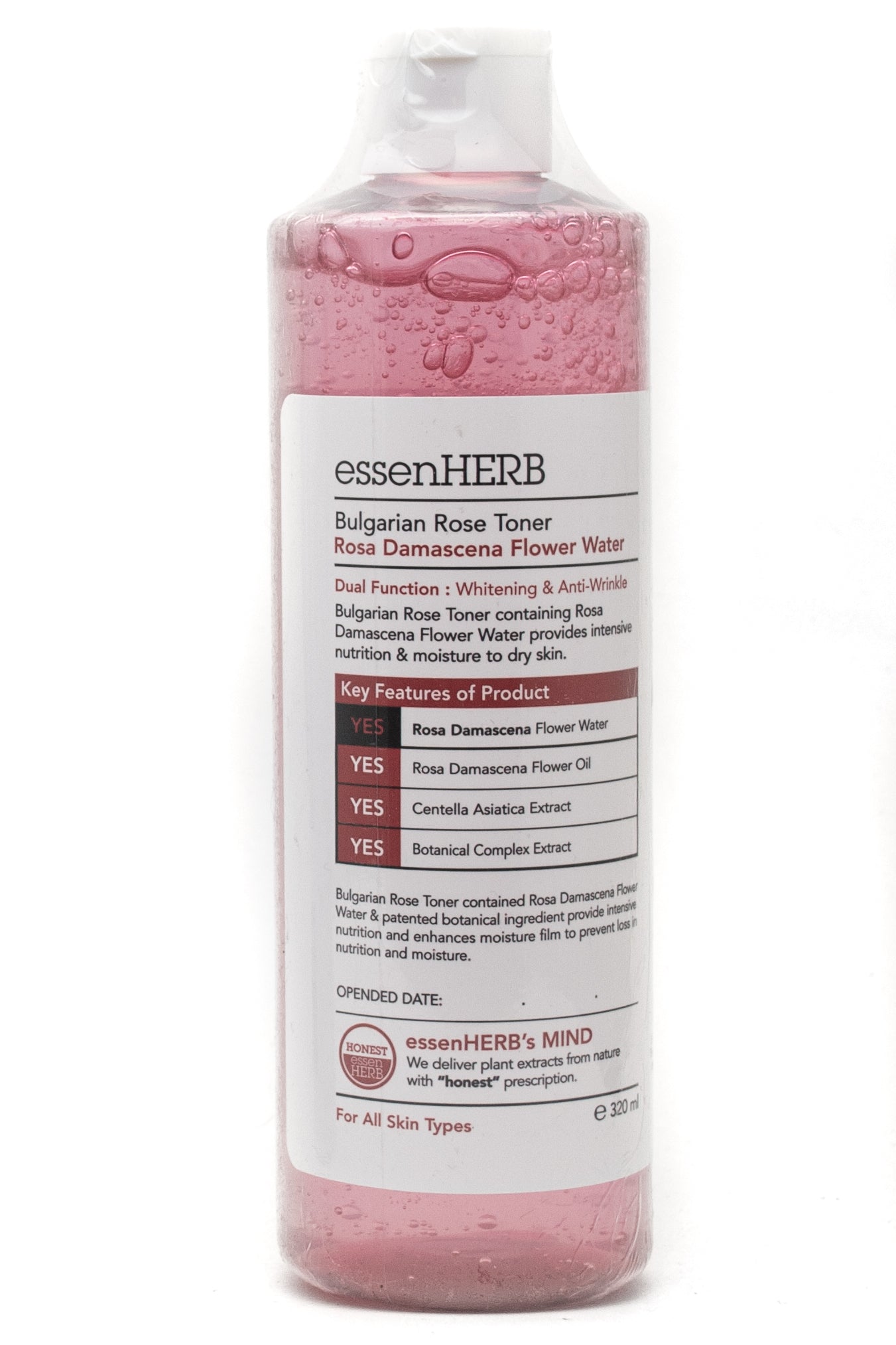 essenHERB BULGARIAN ROSE TONER, Whitening and Anti-Wrinkle 320ml