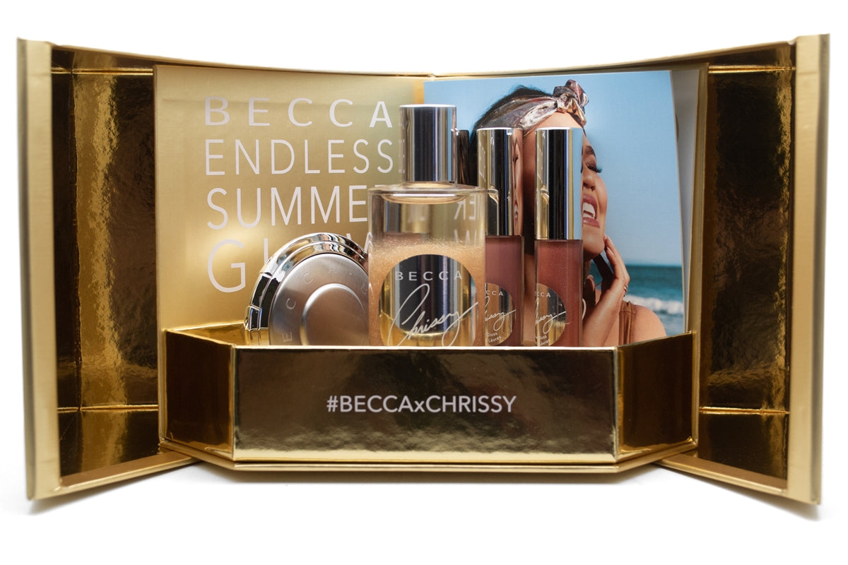 Becca x Chrissy ENDLESS SUMMER GLOW Set: Includes Glow Body Oil 3.5 fl oz, Bronzer and Lip Gloss