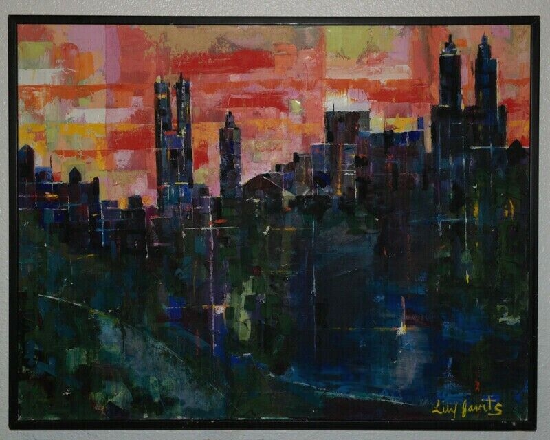 Lily Javits MANHATTAN Painting on Canvas, 28"x22"