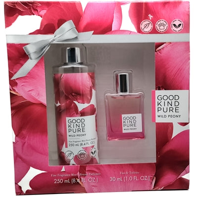 GOOD KIND PURE Wild Peony Fine Fragrance Mist 8.4 fl oz and Eau de Toilette 1 fl oz set