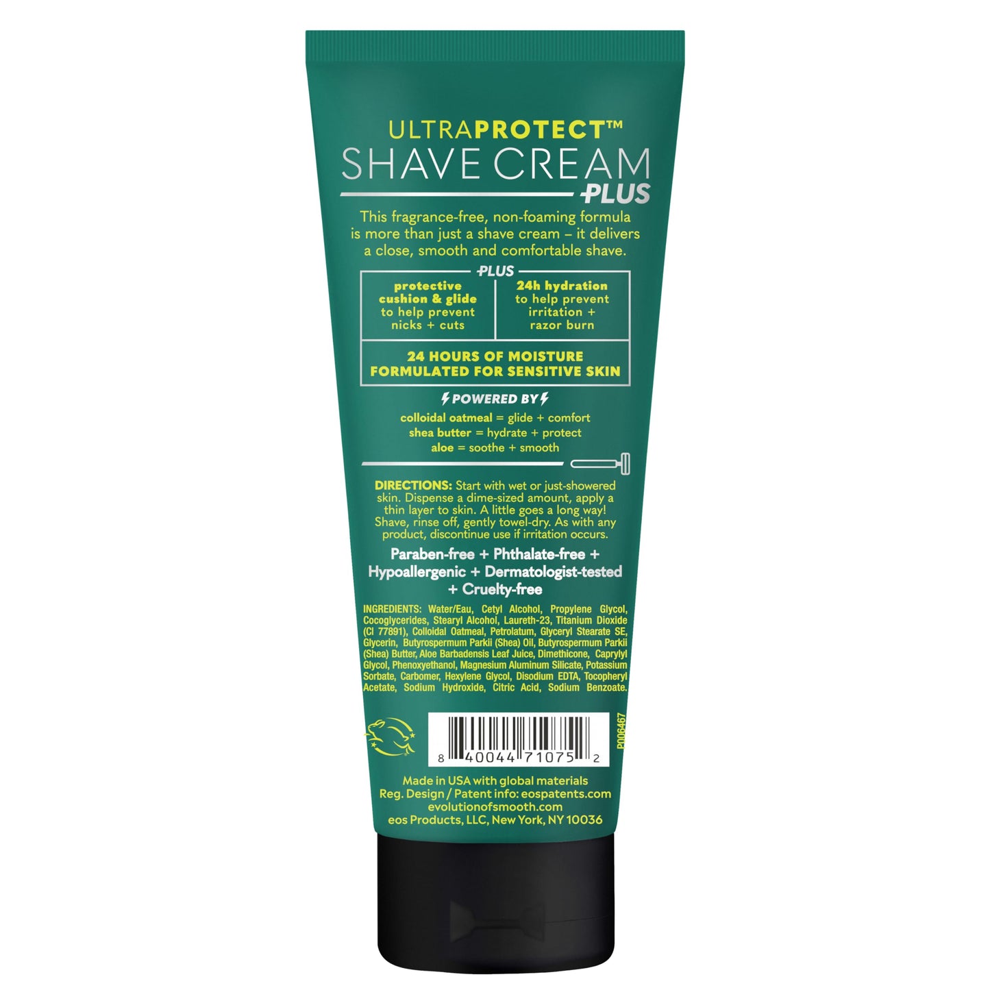 eos UltraProtect SHAVE CREAM Skin Soothing + 24hr Hydration, Sensitive 7 fl oz
