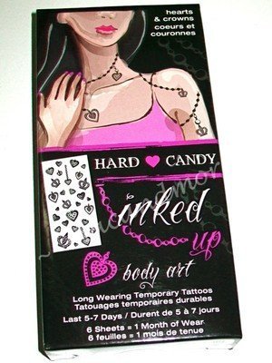 Hard Candy inked Up Body Art Long Lasting Temporary Tattoos: 6 Sheets = 1 Month of Wear