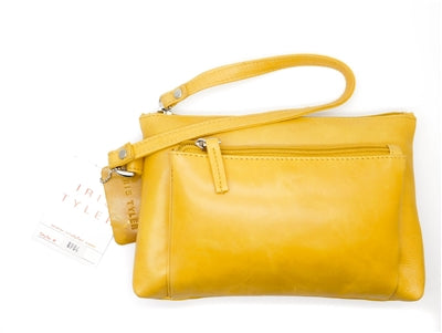 Iris Tyler Genuine Leather, Melissa Wristlet, Mustard