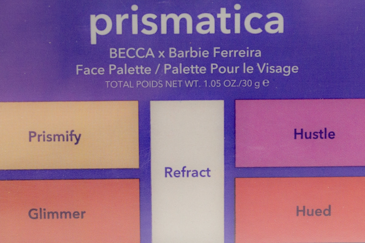 Becca BARBIE FERREIRA Prismatica Face Palette: Prismify, Glimmer, Refract, Hustle, Hued 1.05 oz total .42oz
