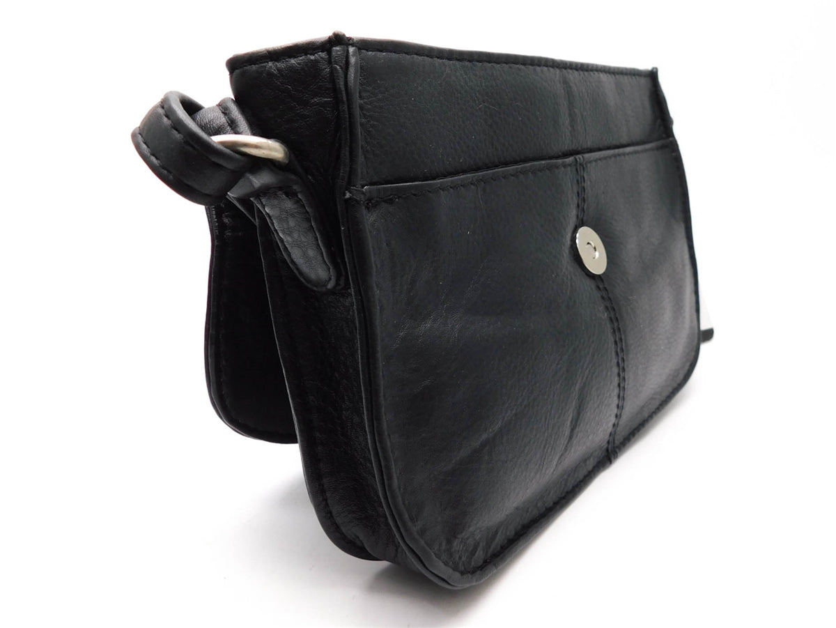 Bacci Genuine Leather Small Cross-Body Bag, Black