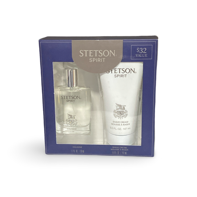 Stetson Spirit 2 Pc Gift Set: Cologne 1.7 Oz & Shave Cream 5 Oz