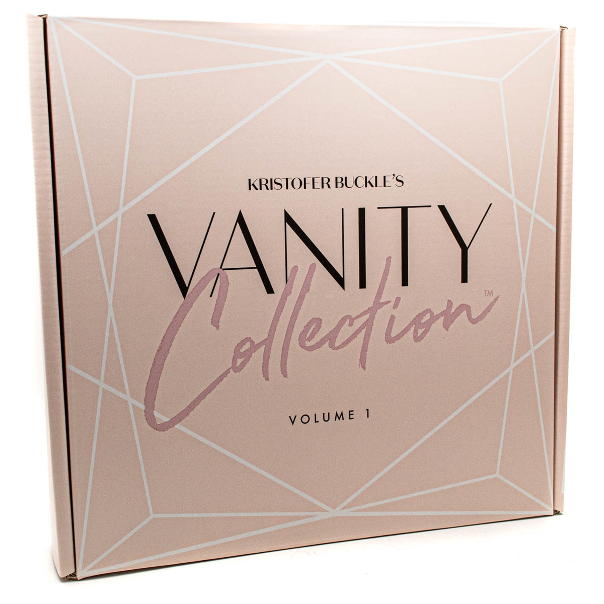 Kristoffer Buckle's VANITY COLLECTION Volume 1, 5pc set, Light; Triplicity Perfecting Foundation Stick, Power Lock Makeup Setting Spray, Grand Opening Volumizing Mascara, Stunt Double Liquid Eyeliner + Corrector, Cashmere Slip