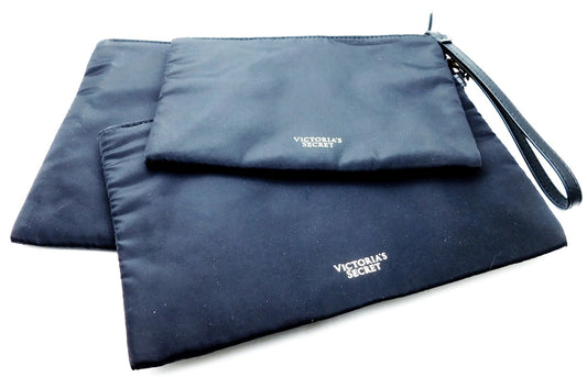 Victoria's Secret 3 Piece Black Bags with Zippers