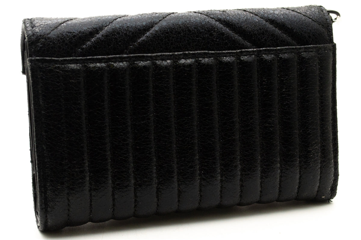 Victoria's Secret LOVE VICTORIA Black Clutch/Wallet with Wrist Strap and Snap Closing