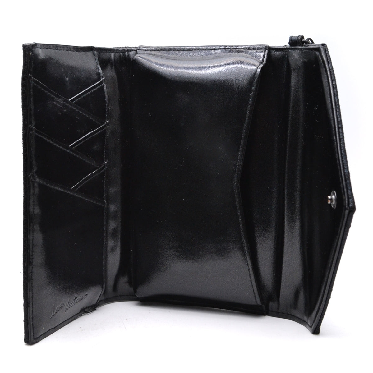Victoria's Secret Shimmering Quilted Black Clutch/Wallet/Phone Case Purse with Wrist Strap