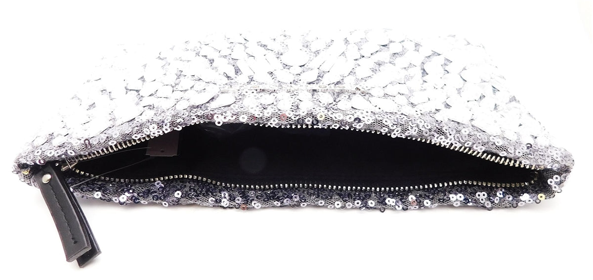 Victoria's Secret silver Sequin and Jeweled Clutch