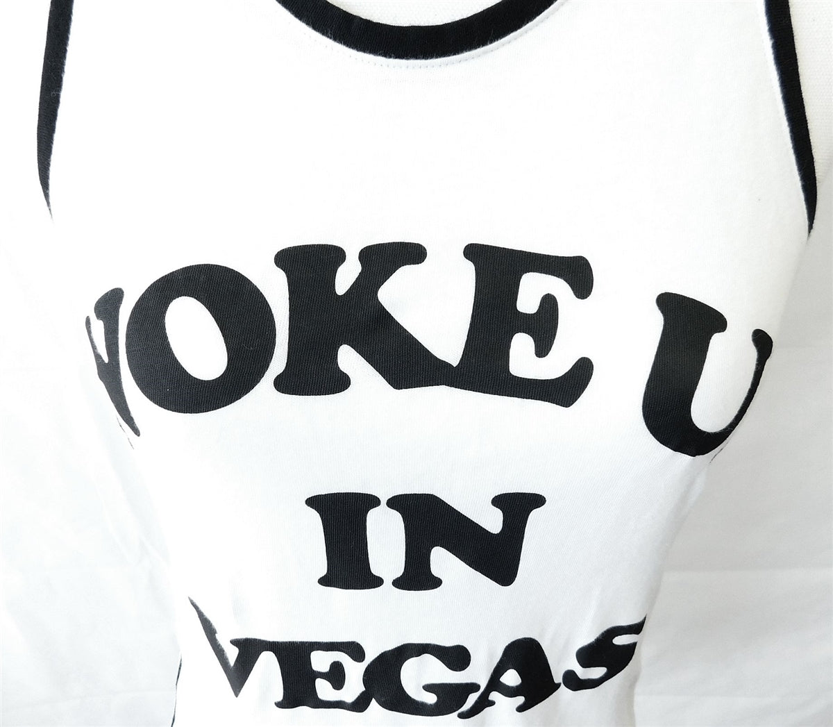 Victoria's Secret 'Woke Up In Vegas Pink' black and white Tank Top Size XS