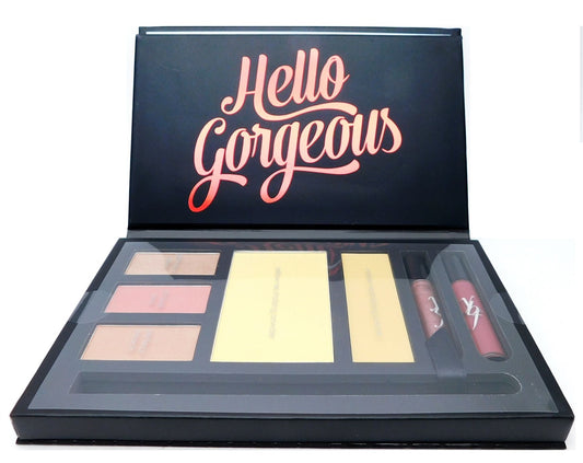 YBF Beauty Your Best Friend Hello Gorgeous Makeup Palette: 10 Eyeshadows, 6 Cream Eyeshadows, 2 Powder Blushes, 1 Illuminating Powder, 1 Yellow Neutralizing Creme, 1 Yellow Neutralizing Powder, 1 Lip Lacquer, 1 Lip Gloss, 1 Automatic Eyebrow Pencil