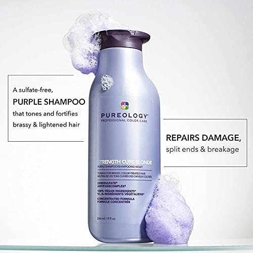 Pureology STRENGTH PURE BLONDE Purple Shampoo Toning For Brassy, Color-Treated Hair 9 fl oz