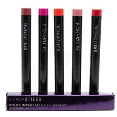 Fiona Stiles COLOR IMPACT Matte Lip Crayon 5pc Set: Heliotrope, Love Lane, Rialto, Rockaway, Stoddard .04oz each