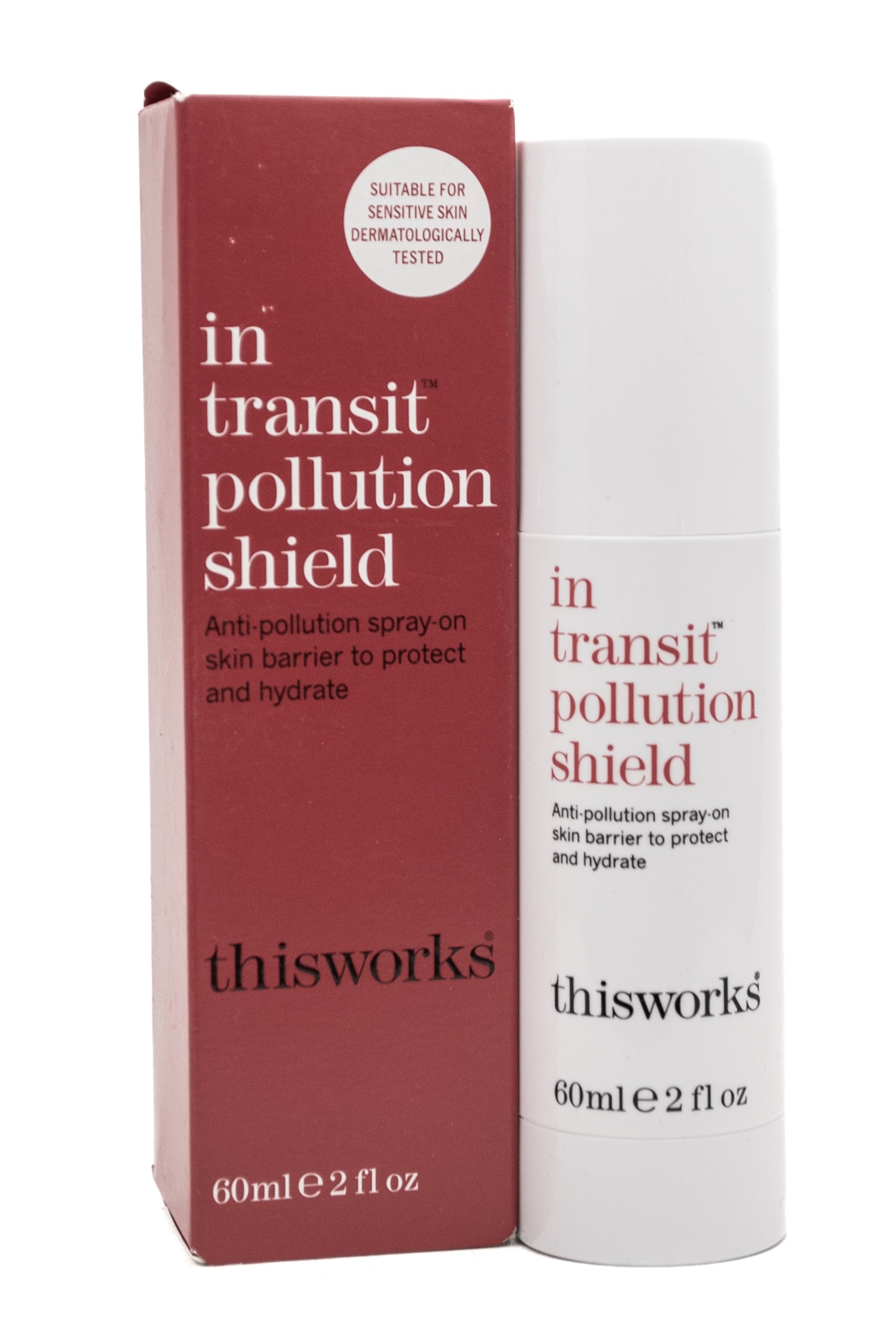 this works* IN TRANSIT Pollution Shield Spray On Skin Barrier to Protect and Hydrate 2 fl oz