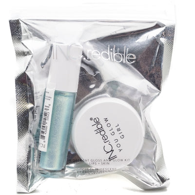 INCredible UNICORN DREAMY DAYZ Iridescent Gloss and Glow Kit for Lips and Skin,In a Dream Wrold Mermaid on Land .12 fl oz and You Go Girl Cosmic Blur .32oz