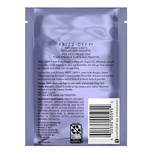 Nexxus FRIZZ DEFY Anti-Frizz Sheets with Argan Oil, 8 Sheets