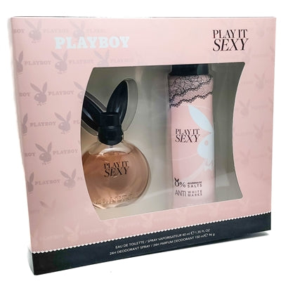 Playboy press to play PLAY IT SEXY Set: Eau de Toilette 1.35 fl oz, 24hr Deodorant Body Spray 5 fl oz