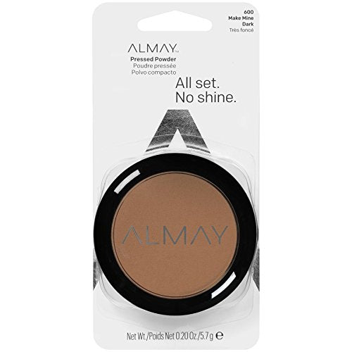 Almay ALL SET NO SHINE Pressed Powder, 600 Make Mine Dark .2oz
