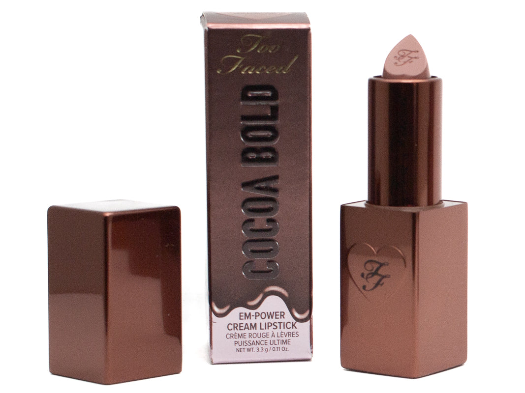 Too Faced COCOA BOLD Em-Power Cream Lipstick, Ganache .11oz