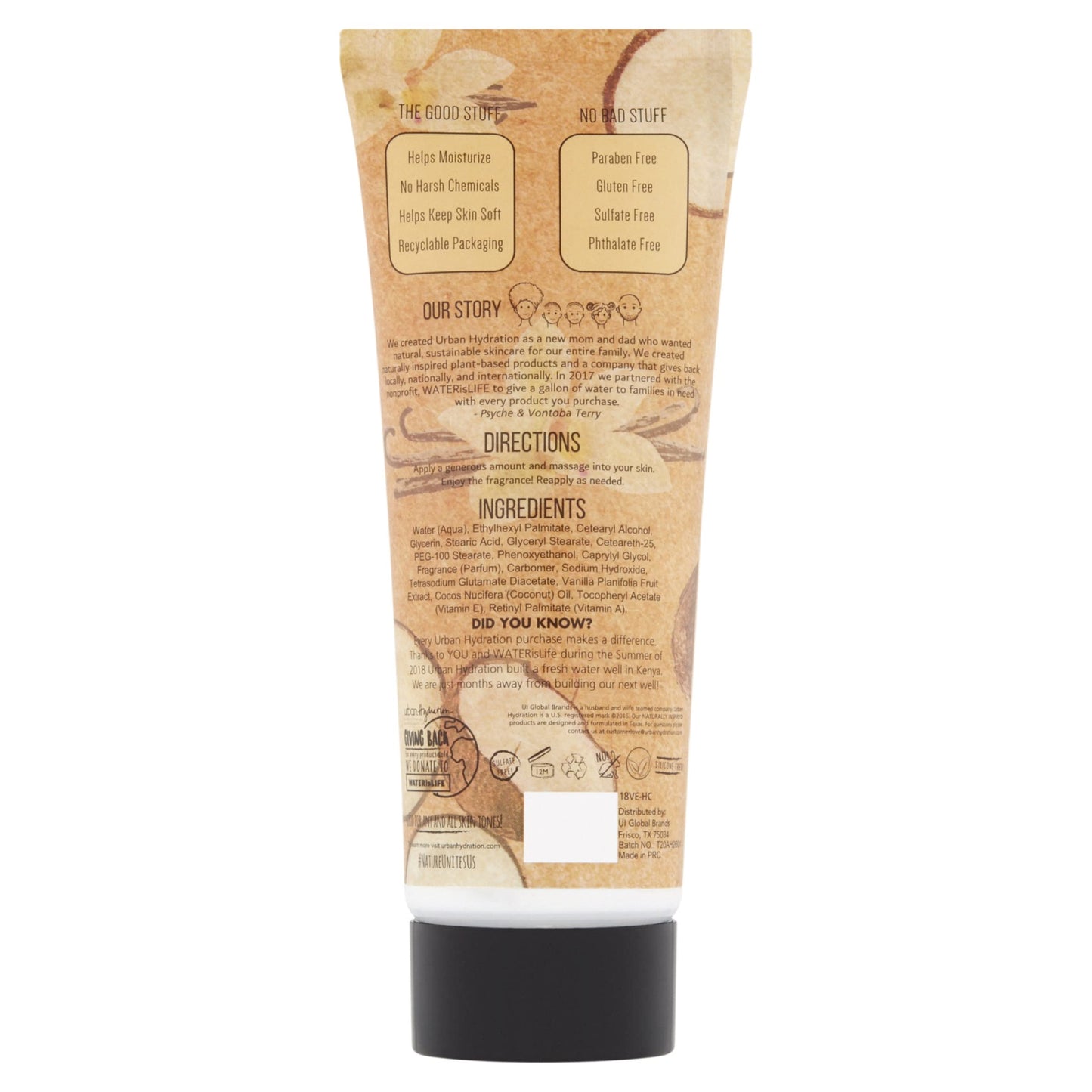 urban hydration VANILLA HAND CREAM with Vitamin E, Ceramides, Coconut Oil 4 fl oz