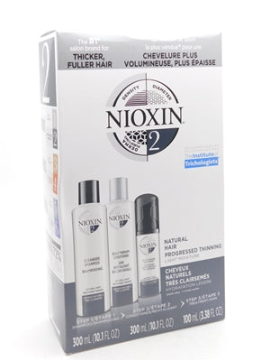 NIOXIN Hair System Kit for fine natural hair 2: Shampoo 10.1 Fl Oz., Conditioner 10.1 Fl Oz., Treatment 3.38 Fl Oz.