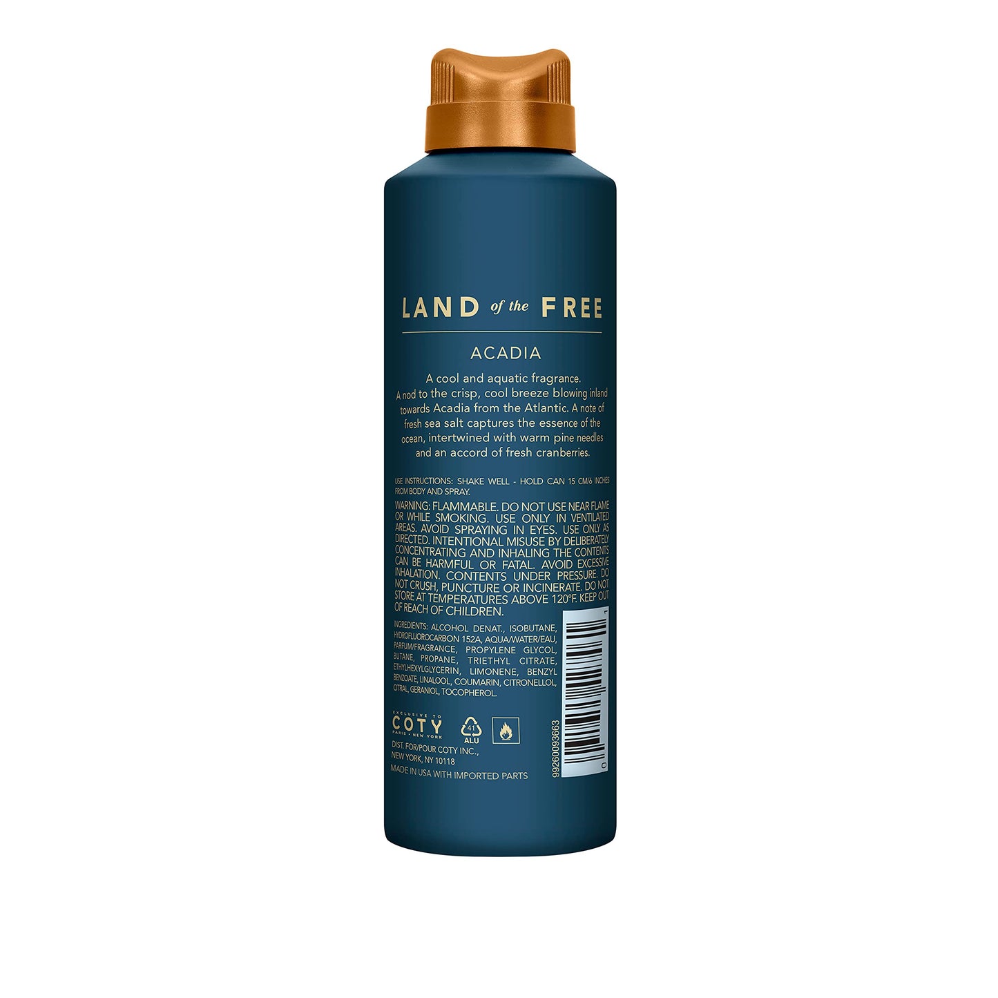 Land of the Free Acadia Body Spray, 6 FL OZ, Pack of 1